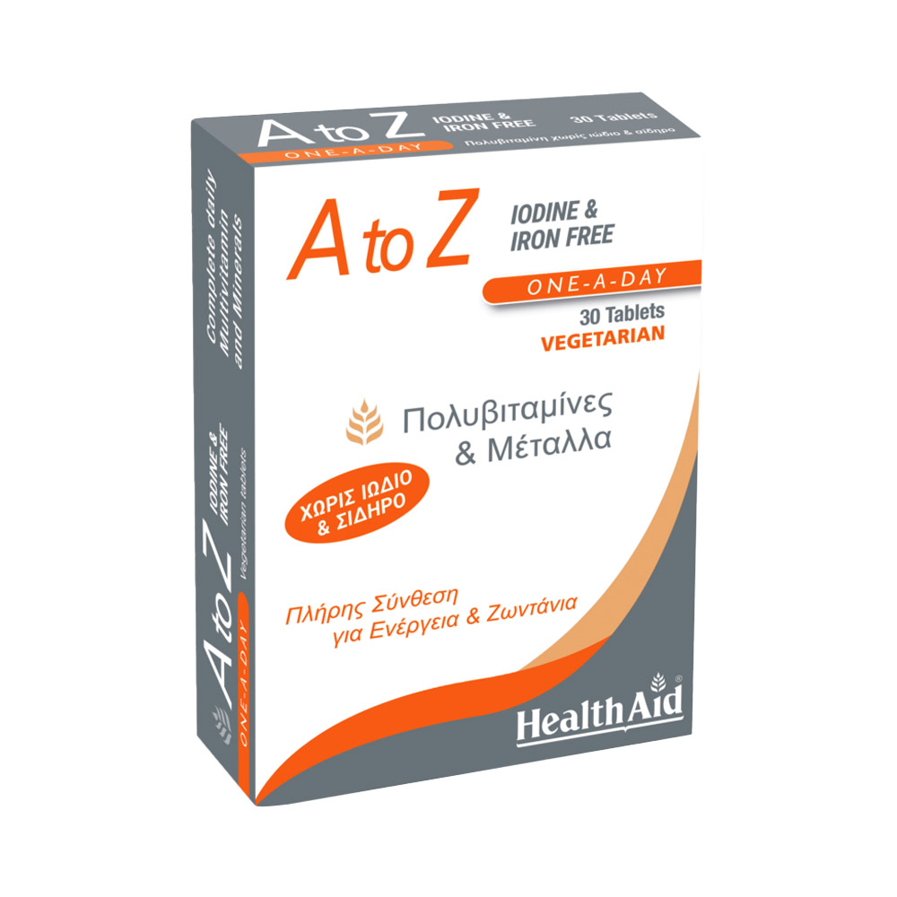 HEALTH AID - A to Z Iodine & Iron free - 30tabs